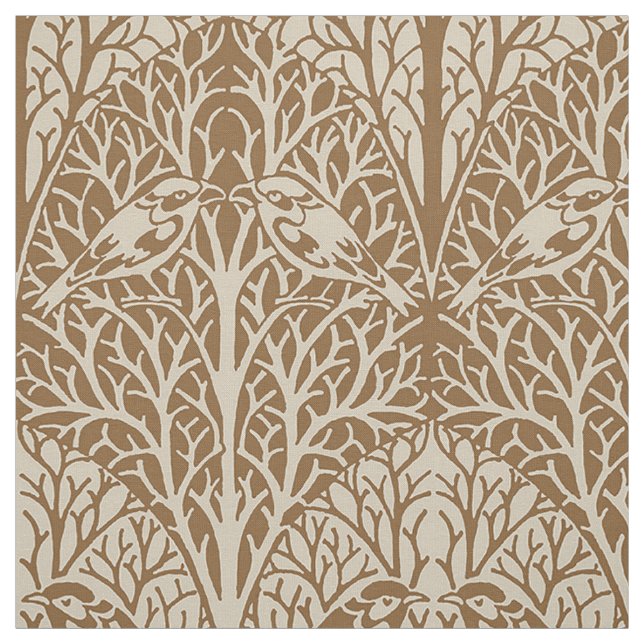 Tecido Aves no Thicket, Castanho Mellow (Modelo)