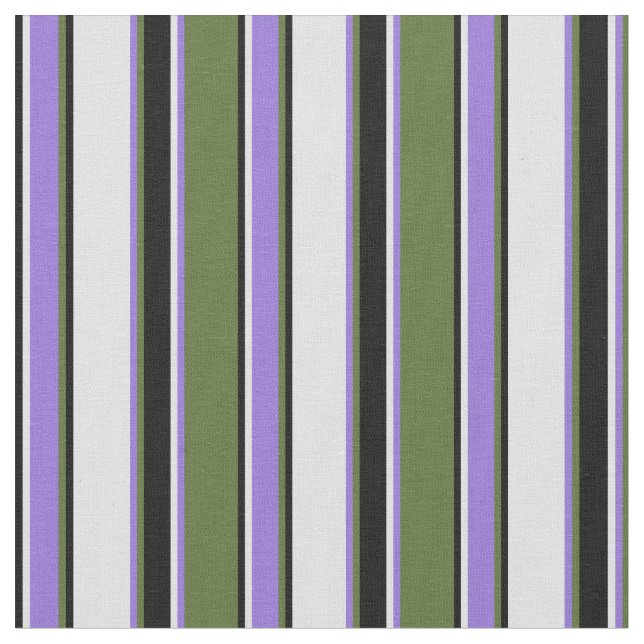 Tecido Azeite Escuro Verde, Roxo, Lavanda e Preto (Detalhe)