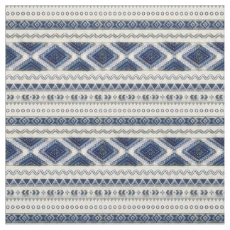 Tecido Aztec Azul e Branco Sem Costura Premium