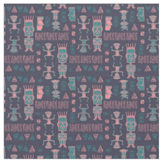 Tecido Aztec rosa e Aqua
