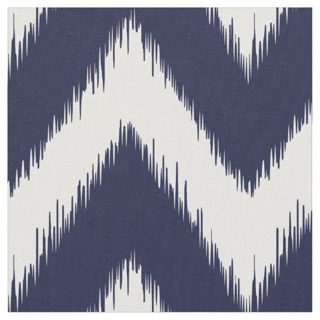 Tecido Azuis marinhos Ikat Chevron (Detalhe)
