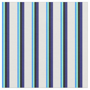 Tecido Azul, Amarino, Preto, Azul-Noite, Creme-Mint