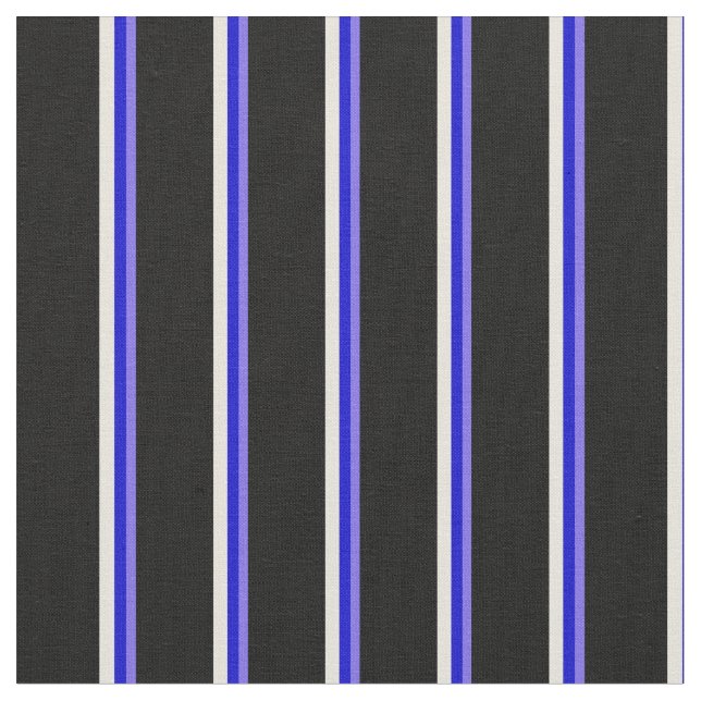 Tecido Azul, Azul, bege e preto médio (Detalhe)