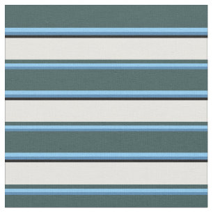 Tecido Azul, Azul-Céu, Cinzas Escuras, Branco e Preto