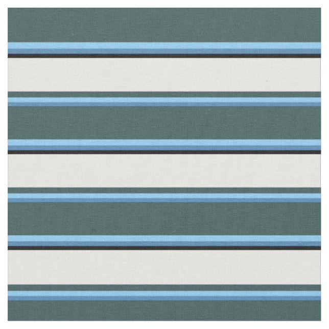 Tecido Azul, Azul-Céu, Cinzas Escuras, Branco e Preto (Detalhe)