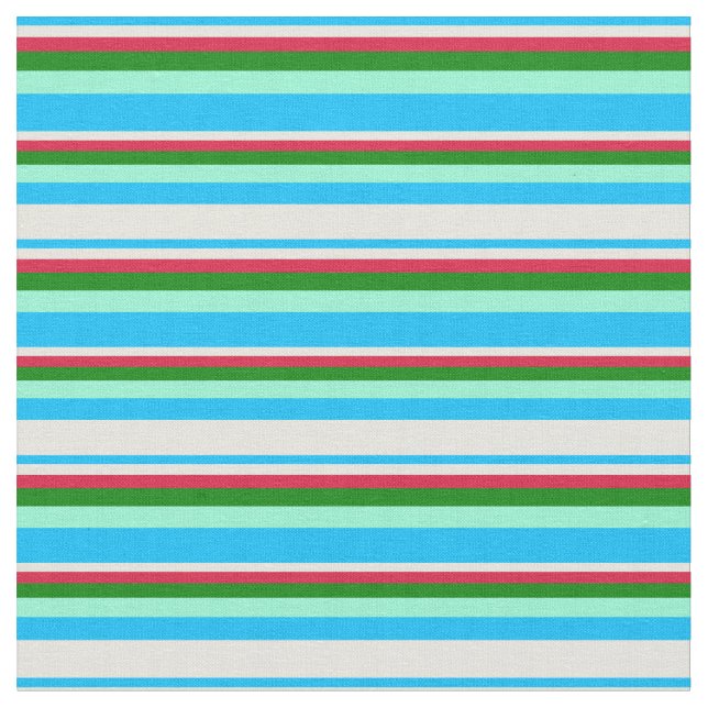 Tecido Azul, bege, Crimson, verde e aquamarino (Detalhe)
