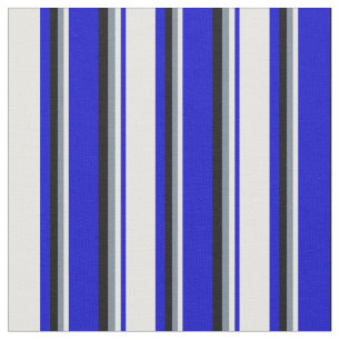 Tecido Azul, Branco, Cinzas Leves e Linhas Pretas