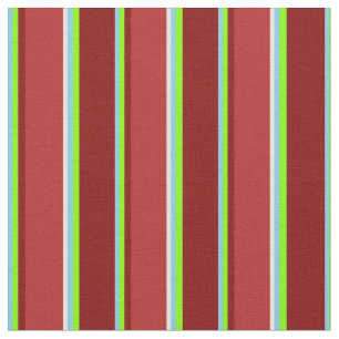 Tecido Azul-céu, Chartreuse, Marrom, Vermelho e Amarelo-c