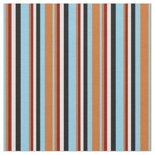 Tecido Azul-céu, Chocolate, Marrom, Amarelo-claro e preto