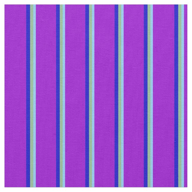 Tecido Azul-céu claro, Verde-escuro, Azul e Violeta Escur (Detalhe)