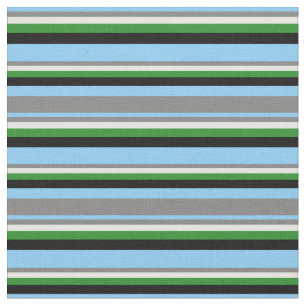 Tecido Azul, Cinza, Creme de Casa, Verde e Preto