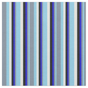 Tecido Azul, Cinza Leve, Azul, Preto e Cano Claro