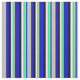 Tecido Azul, Cinza, Verde, Creme da Casa da Moeda e Preto