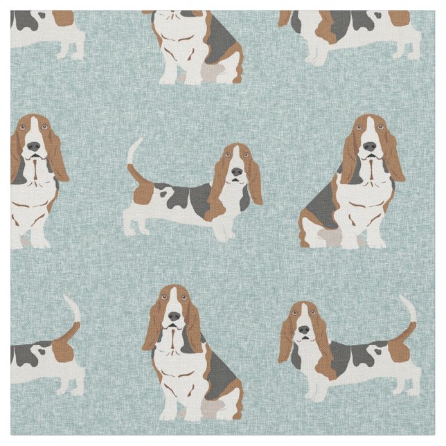 Tecido Azul claro Basset Hound (Detalhe)