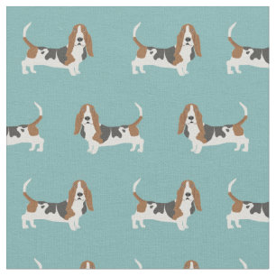 Tecido Azul claro Basset Hound