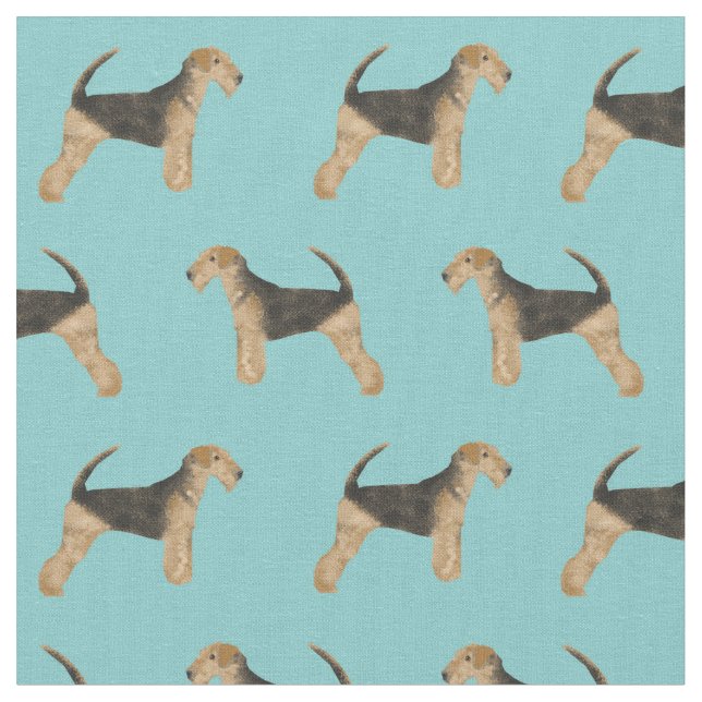 Tecido azul-claro-claro-de-cão-Airedale (Detalhe)