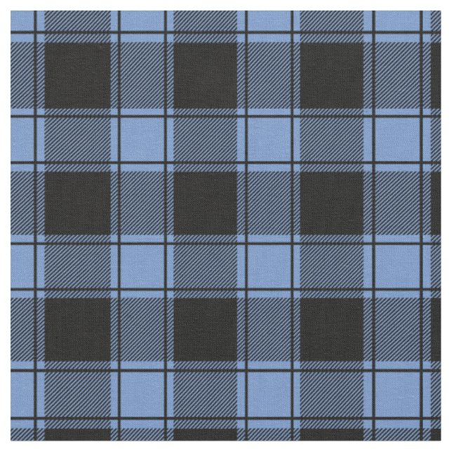 Tecido Azul Claro e Xadrez de Búfalo Preto (Detalhe)
