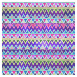 Tecido azul cor-de-rosa roxo de néon asteca tribal