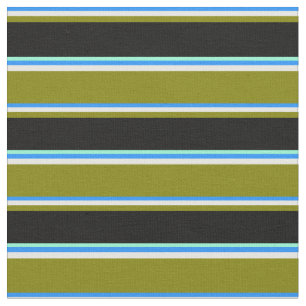 Tecido Azul, Creme de Casa, Verde, Preto e Linhas Aquamar