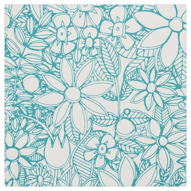 Tecido azul de flor selvagem (Modelo)