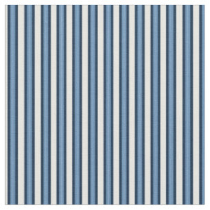 Tecido Azul Desbotado, Listras Navy e brancas