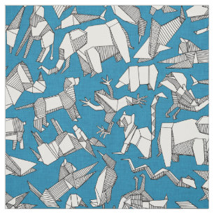 Tecido azul ditsy animal do origami