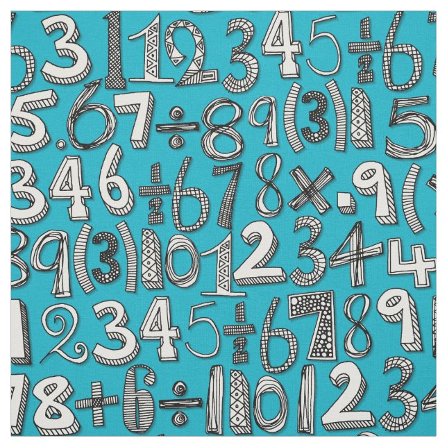 Tecido azul do doodle da matemática (Modelo)