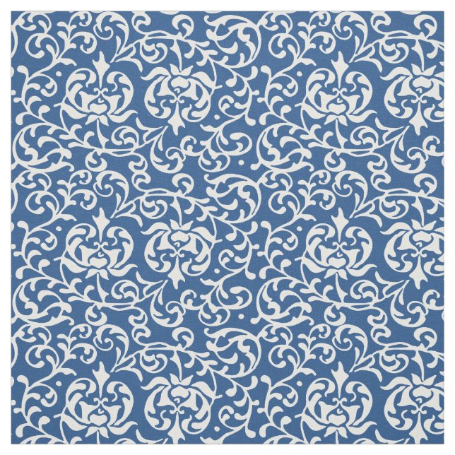 Tecido Azul do jardim de Tudor e branco elegantes (Modelo)
