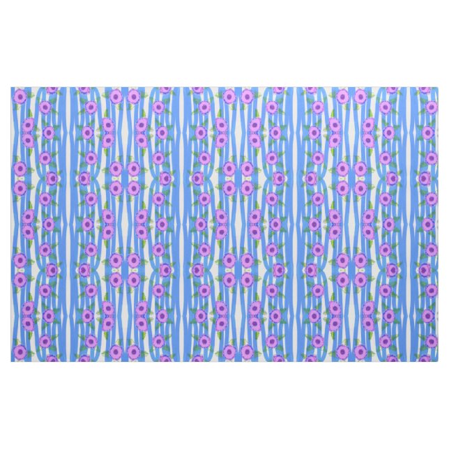 Tecido Azul e floral Mauve (Fat Quarter)
