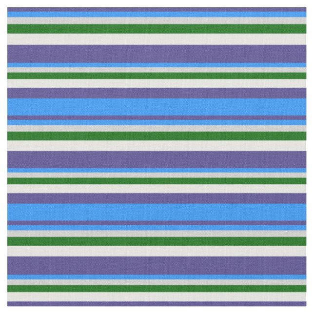 Tecido Azul Escuro, Azul, Cinzas, Verde e Creme de Casa (Detalhe)
