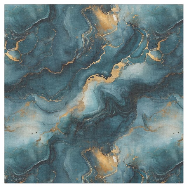 Tecido Azul escuro e mármore Dourado (Detalhe)