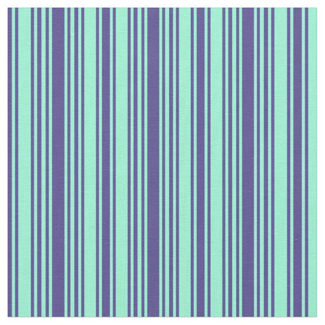 Tecido Azul Escuro e Padrões Striped Aquamarine (Detalhe)