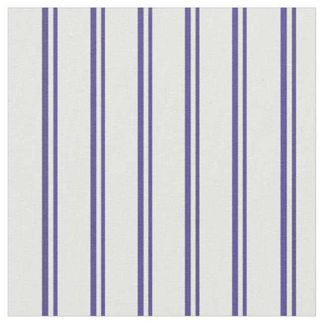 Tecido Azul-estilhaço escuro e riscas de creme de casa (Detalhe)