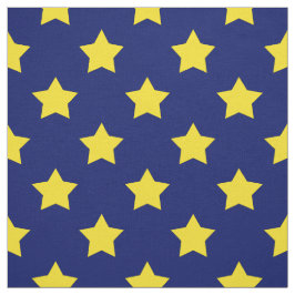 Tecido Azul Estrelas Amarelas - Padrão Têxtil Decorativo