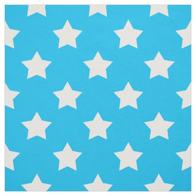 Tecido Azul Estrelas Brancas Padrão Têxtil Decorativo (Modelo)