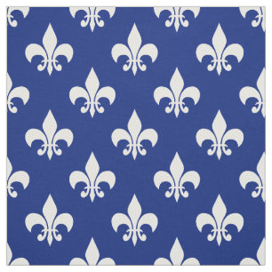 Tecido Azul, Flor Branco-de-lis Têxtil