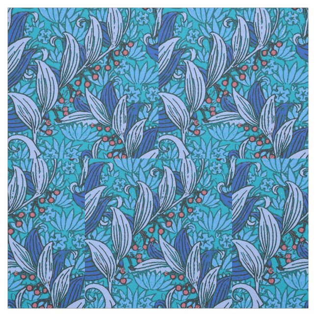 Tecido Azul Floral Antiquado Boho Moderno (Modelo)