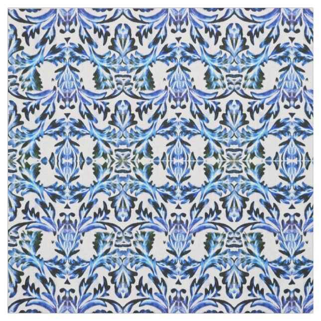 Tecido Azul Folha Rolado (Modelo)