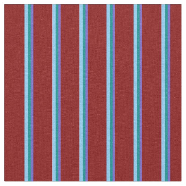 Tecido Azul-fosso, Ciano Escuro, Azul-Céu-Claro e Marrom (Detalhe)