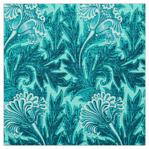Tecido Azul Jacobean do damasco, da turquesa e da cerceta