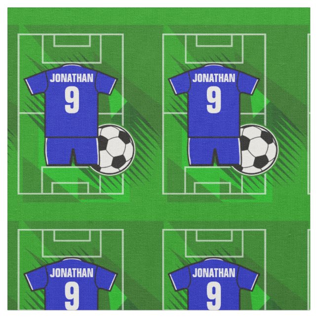 Tecido Azul Jersey personalizado com branco (Detalhe)