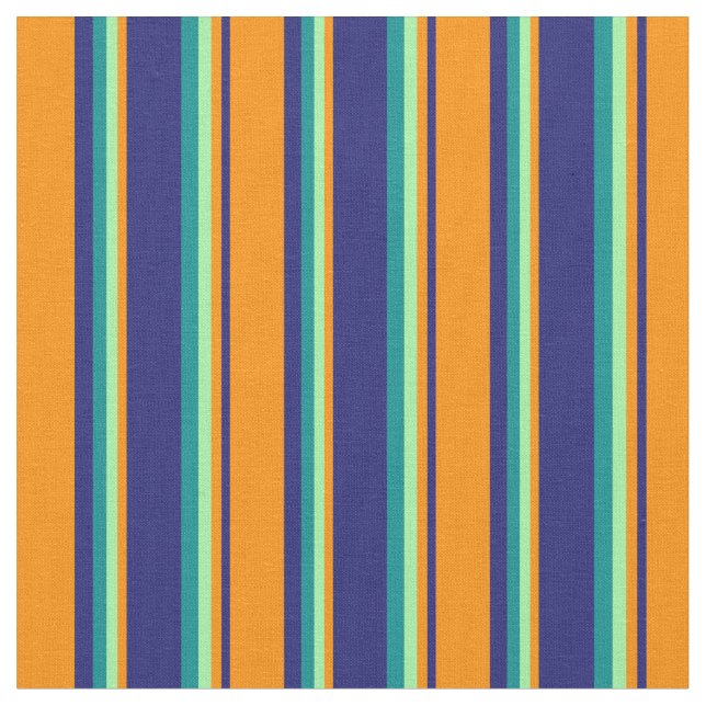 Tecido Azul, Laranja Escuro, Verde e Ciano Escuro (Detalhe)
