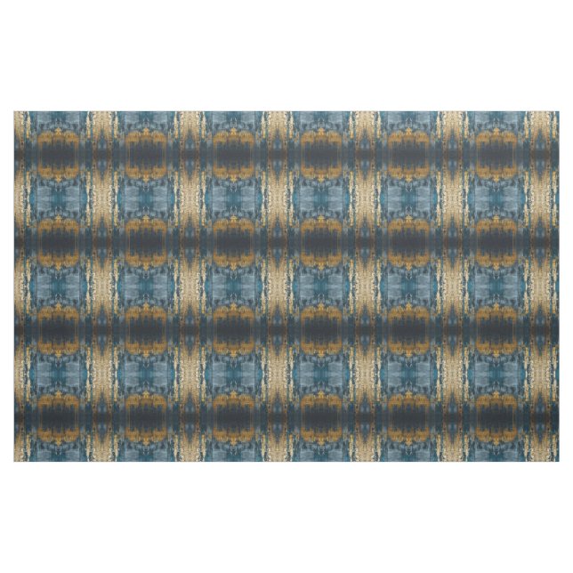 Tecido Azul Marinho e Dourado Moderno Padrão Boho Sem Cos (Jarda)