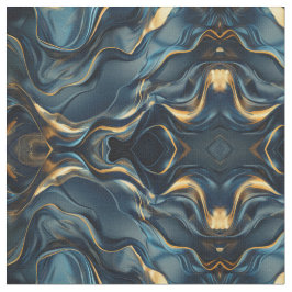 Tecido Azul Marinho e Dourado Padrão Sem Costura Boho Mod