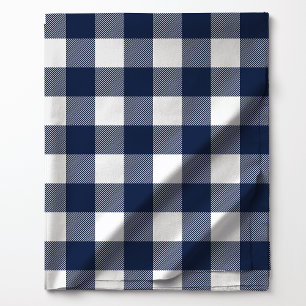 Tecido Azul Marinho e Xadrez Branco de Búfalo