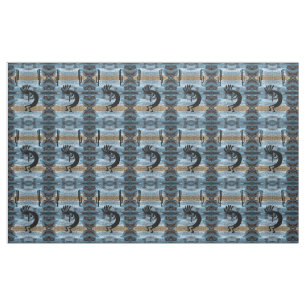 Tecido Azul-mosaico do deserto Kokopelli