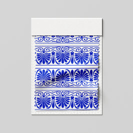 Tecido Azul-padrão árabe mediterrânico grego