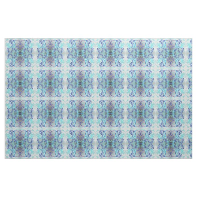tecido azul-prateado, têxtil caseiro colorido (Fat Quarter)