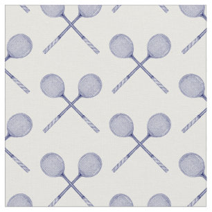 Tecido Azul Raquetas Esmagadas Cruzadas