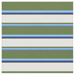Tecido Azul Real, Azul Céu, Verde Azul, Branco e Preto
